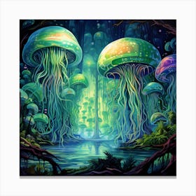 Psychedelic Jellyfish 2 Canvas Print