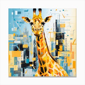 Giraffe In The City Canvas Print