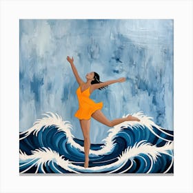 Dancer In The Waves Canvas Print