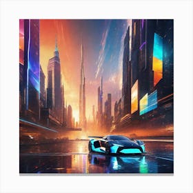 Futuristic City 100 Canvas Print