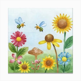 Beautiful Busy Bees Canvas Print