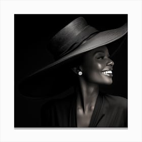 Black Woman In A Hat 15 Canvas Print