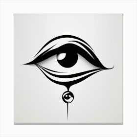 Eye Of God Black And White Abstract Art Canvas Print