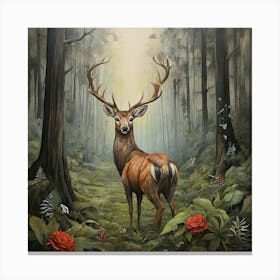 Deer In The Forest 1 Canvas Print