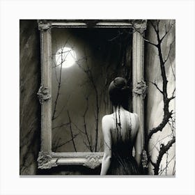 Woman In A Mirror 3 Canvas Print