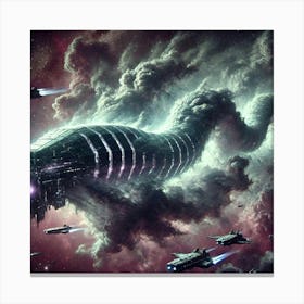 Void Serpent Shadow Clouds Canvas Print