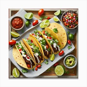 Tacos On A Tray Canvas Print