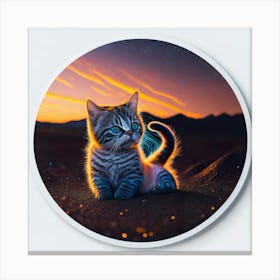 Cat Colored Sky (10) Canvas Print