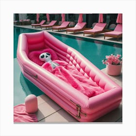 Pink Pool Cabana Canvas Print