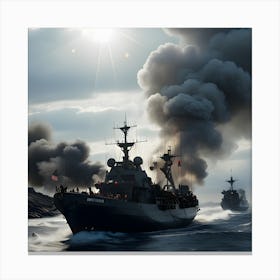 Naval Warfare - Ships at Sea 4 Canvas Print