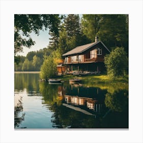 House On The Lake 10 Canvas Print