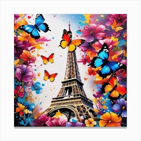 Paris With Butterflies 138 Canvas Print