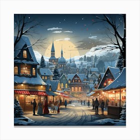 Christmas Village 4 Canvas Print