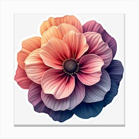 Pink Flower Sticker Canvas Print