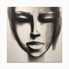 Minimalist Abstract Face Art Print (1) Canvas Print