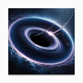 A Swirling Majestic Black Hole Dominates The Center Of The Universe In Space 1 Canvas Print