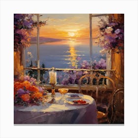 Sunset At The Table 1 Canvas Print