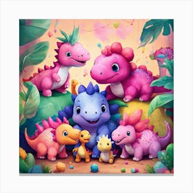 Cute Dinosaurs Canvas Print