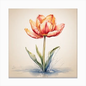 Watercolor Tulip Canvas Print