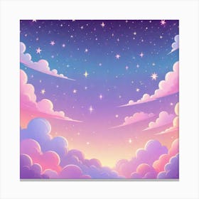 Sky With Twinkling Stars In Pastel Colors Square Composition 233 Canvas Print