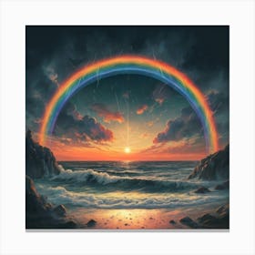 Rainbow Over The Ocean Canvas Print