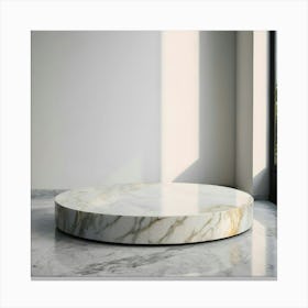 Round Marble Coffee Table Canvas Print