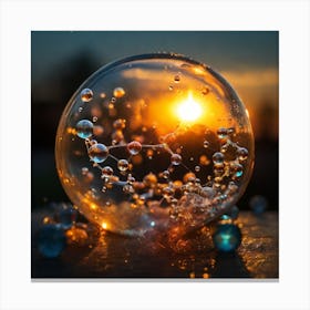 Bubbles In A Glass Ball 1 Canvas Print