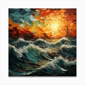 Sunset On The Sea Canvas Print