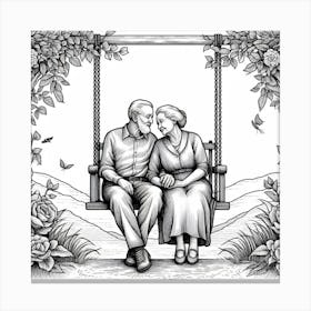 Couple On Swing 1 Canvas Print