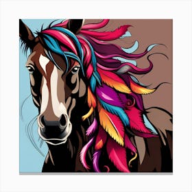 Horse And Feather Canvas Print