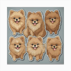 Pomeranian Dogs Canvas Print