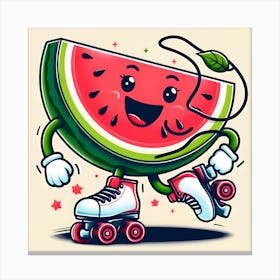 Watermelon Skateboarder Canvas Print