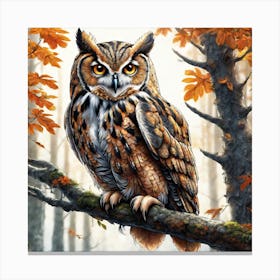 Owl In The Forest 189 Canvas Print