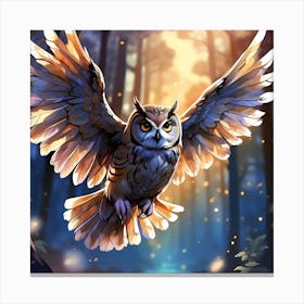 Owl In The Forest Canvas Print