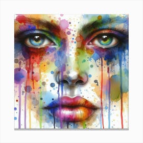 Colorful Face Of A Woman Canvas Print