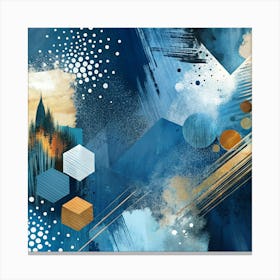 Abstract Blue Painting Canvas Print