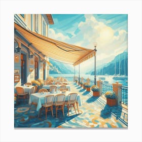 Restaurant By The Lake Canvas Print