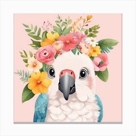 Floral Baby Parrot Nursery Illustration (37) Canvas Print