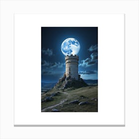 Full Moon Over The Castle Canvas Print