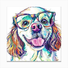 Dog With Glasses 31 Canvas Print