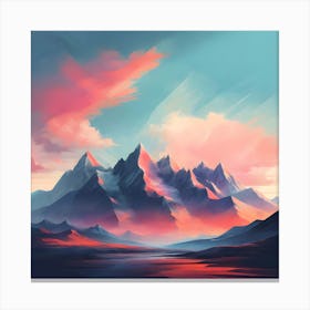 Abstract Mountain Landscape Canvas Print