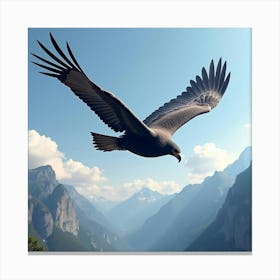 A Majestic Andean Condor Soaring Above The Mountains 2 Canvas Print