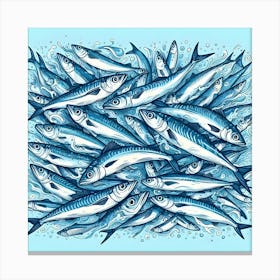 Sardines Art Print 1 Canvas Print