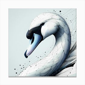 Swan - Abstract Line Art Illustration 210 Canvas Print