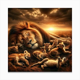 Asleep On The Serengeti Canvas Print