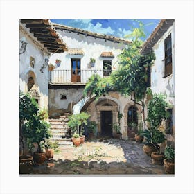 Courtyard In Spain Canvas Print