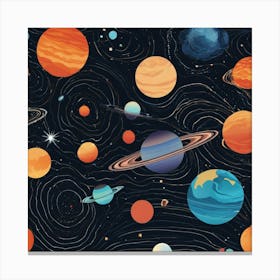 Planets In Space 4 Canvas Print