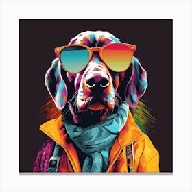 Dog In Sunglasses Canvas Print