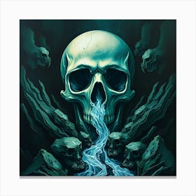 Skull With Water Canvas Print