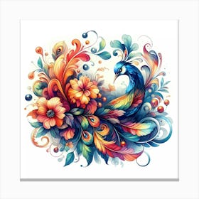 Peacock Painting 2 Canvas Print